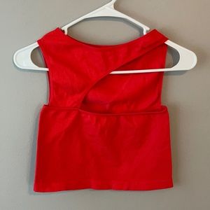 Red asymmetrical top